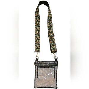 Amazon Clear Plastic Crossbody Floral Embroidered Strap Stadium Purse Concert